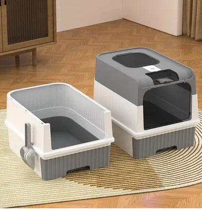 Large Enclosed Cat Litter Box with Drawer and Scoop - Odor Control, Removable Tray, Easy Clean Design - view 5