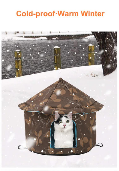 Outdoor Waterproof Cat House - Insulated, Weatherproof, Warm Shelter for Cats, Ideal for Winter Protection,Size: L 45x41cm - view 3