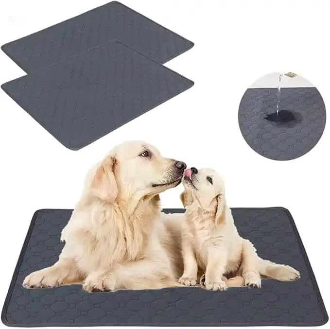 2 PCS Washable Waterproof Pet Pad -Non-Slip, Absorbent, Reusable Mat for Dogs and Cats L(100x70cm)