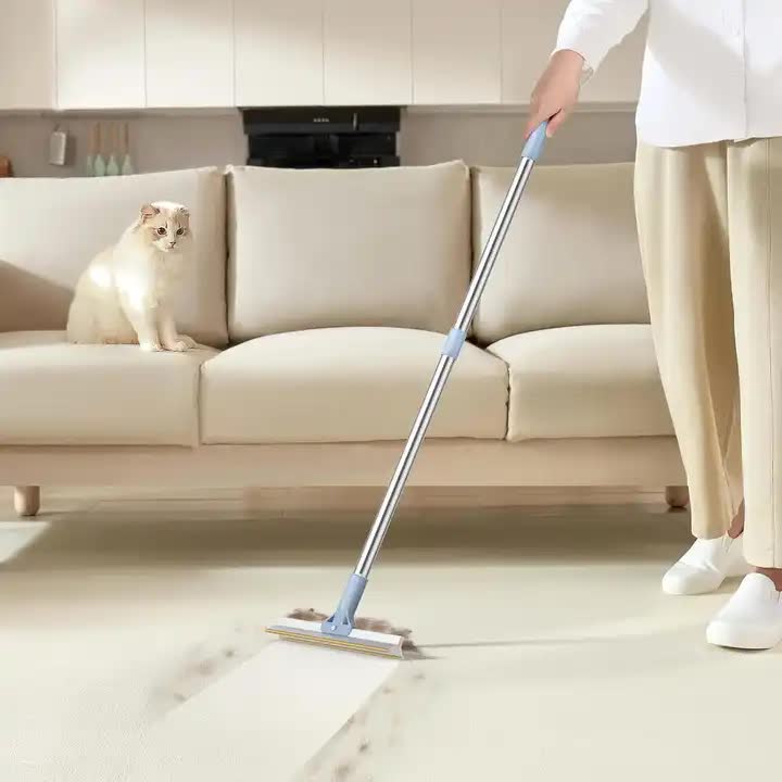 Pet Hair Removal Tool Set - Multi-Purpose Sweeper with Scraper and Handheld Fur Remover Grey - view 4