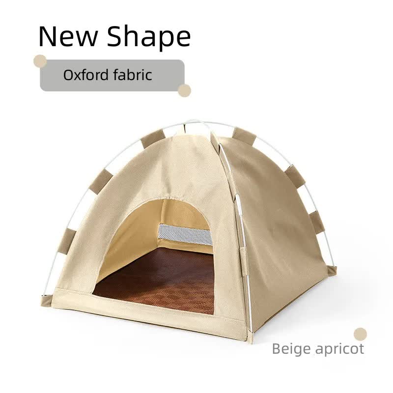 Outdoor Cat House,Pet Tent -Windproof and Dustproof Shelter for Small Pets, Apricot, Size: M 40x40x37cm