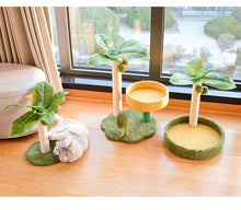 Cat Tree with Faux Leaves, Sisal Scratching Post, Cozy Bed, and Playful Toy - view 2