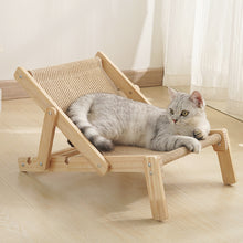 Adjustable Wooden Cat Lounge Chair - Comfortable Woven Hammock for Cats - view 2