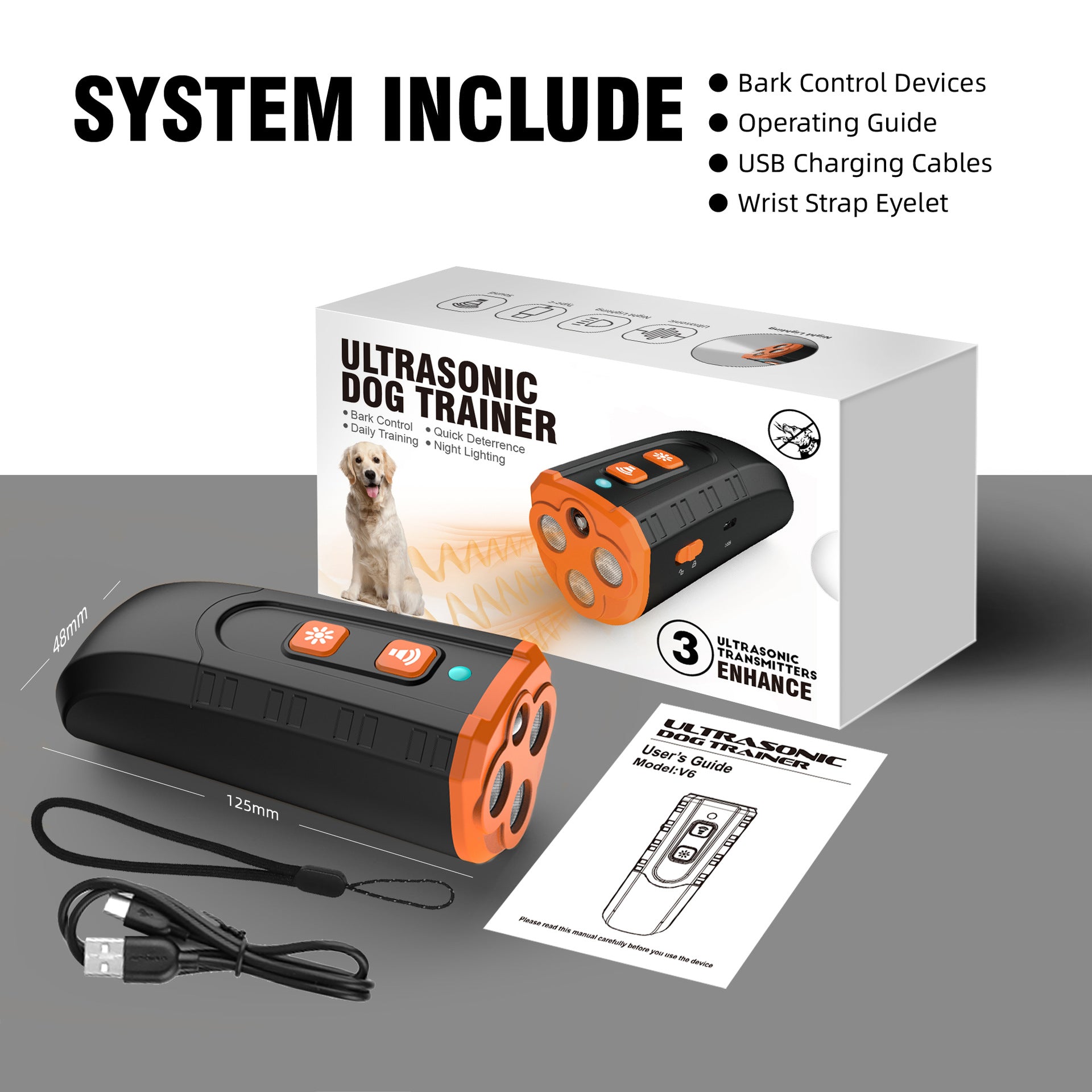 Ultrasonic Dog Trainer Device | Handheld Pet Training Tool with Night Light & Type-C Charging 3.7V - view 4