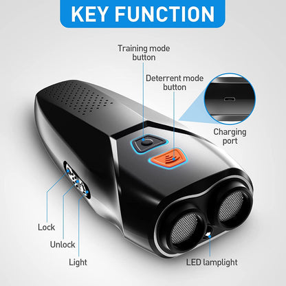Black Handheld Ultrasonic Dog Trainer with Dual Mode | Training & Deterrent Device with LED Light - view 2