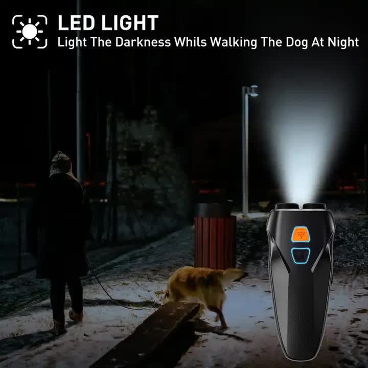 Black Handheld Ultrasonic Dog Trainer with Dual Mode | Training & Deterrent Device with LED Light - view 5