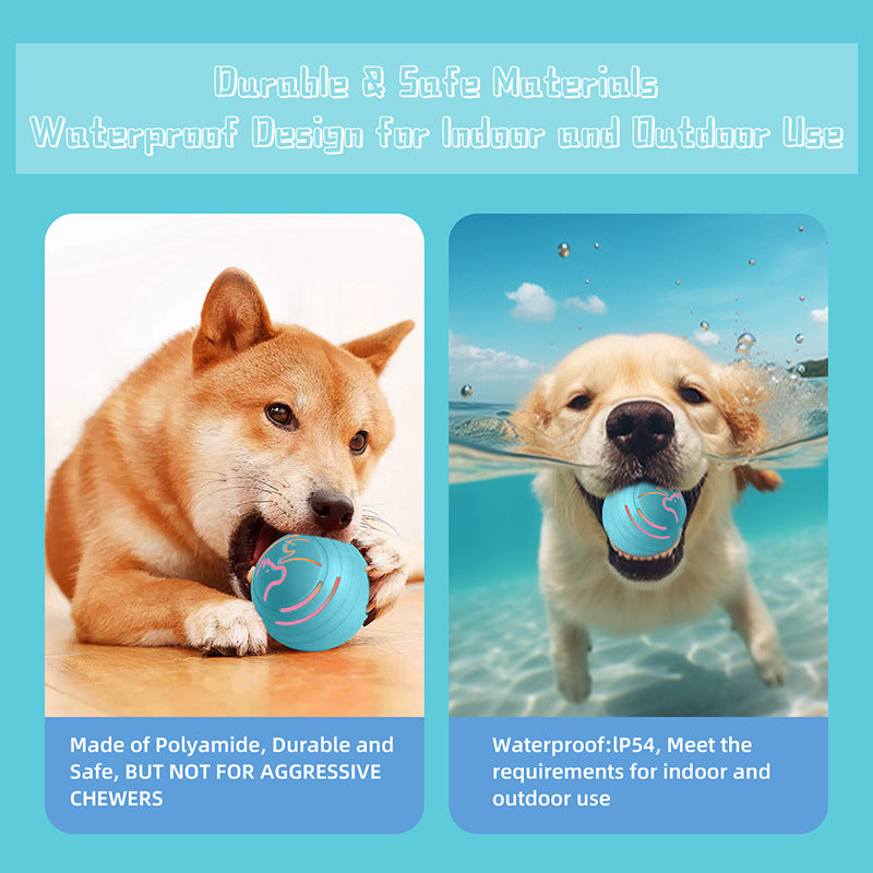 2PCS Blue Rechargeable Automatic Jumping Pet Toy Ball - Interactive Smart Play Ball for Dogs & Cats - view 3