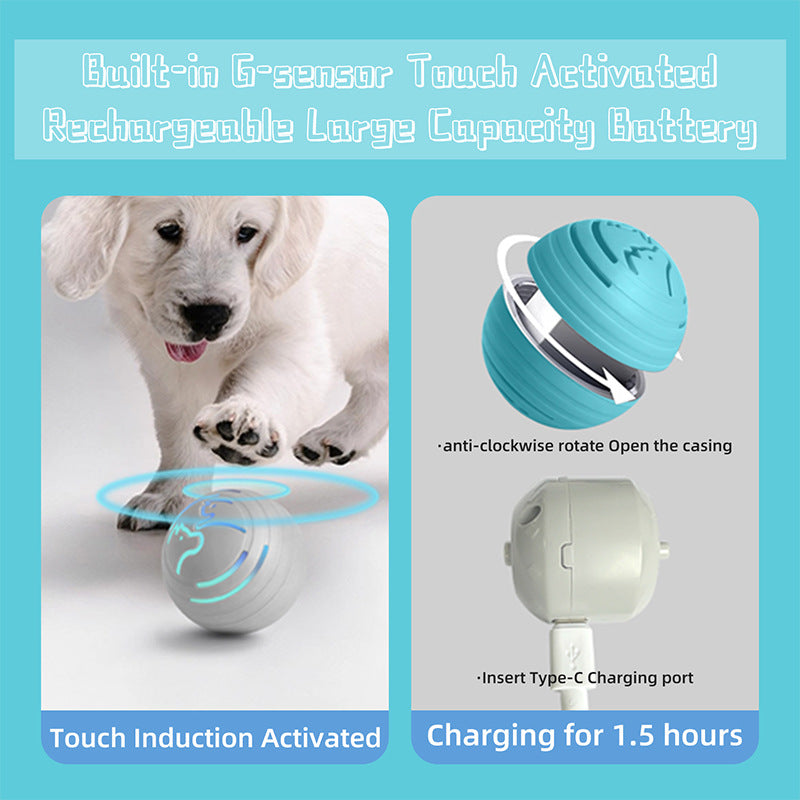 2PCS Green Rechargeable Automatic Jumping Pet Toy Ball - Interactive Smart Play Ball for Dogs & Cats - view 4