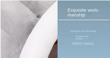 Gray Half-Enclosed Cat Bed - Soft Short Velvet Fabric with Sponge + PP Cotton Filling, M Size (35x35x30cm) - view 3