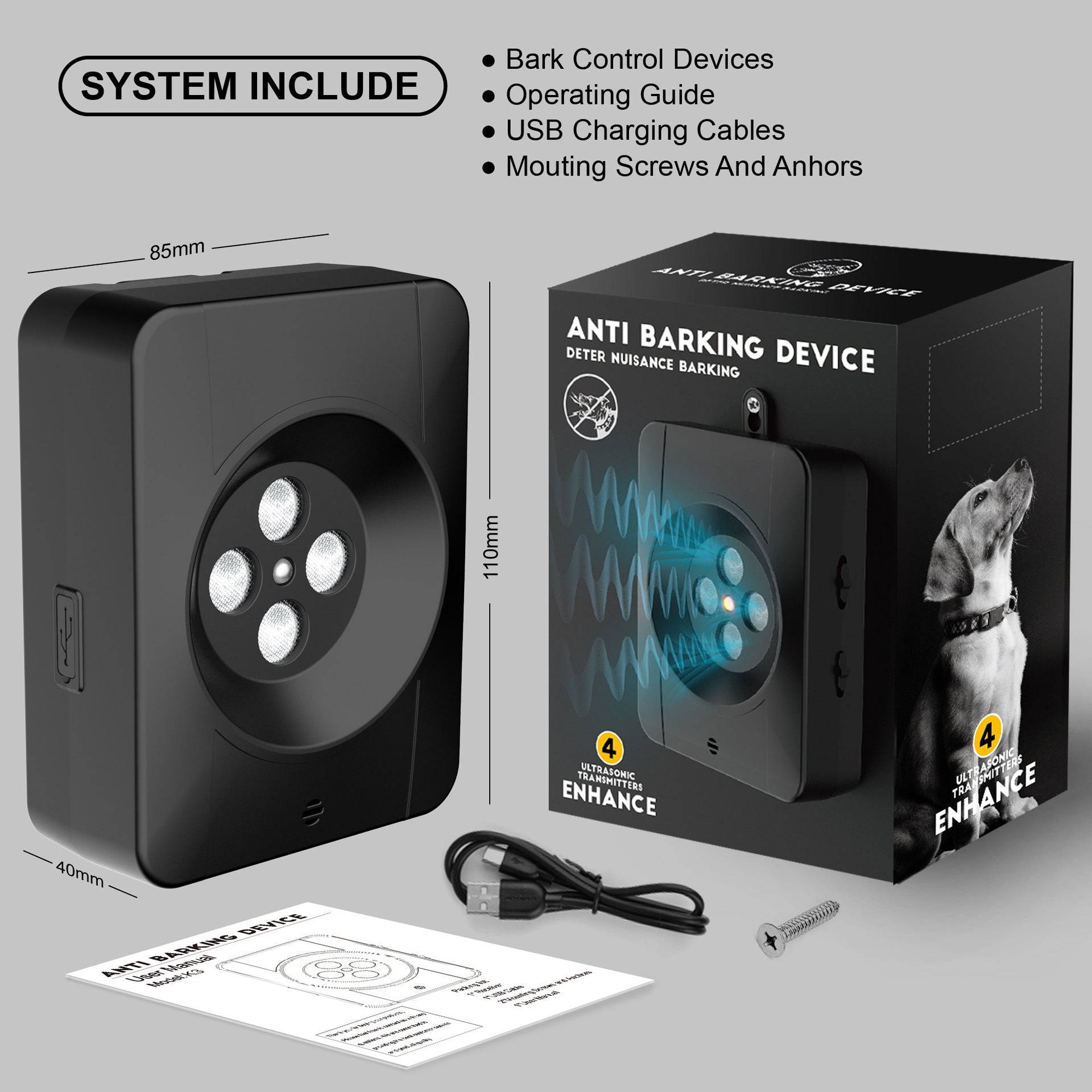 Ultrasonic Dog Bark Control Device – Smart Outdoor Anti-Bark and Dog Repellent Trainer - view 4