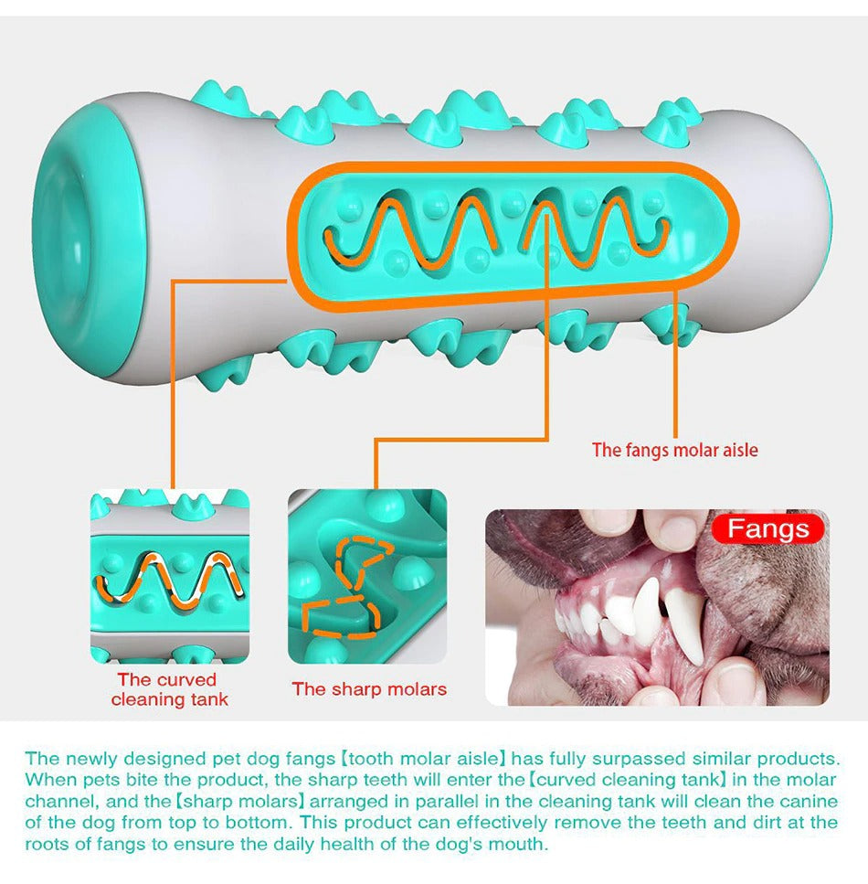 Blue Dog Squeaky Toys For Aggressive Chewers, Tough Toothbrush Dog Chew Toy, Nearly Indestructible Rubber Toys For Pet Training, Teeth Cleaning, Playing And Chewing For Medium & Large Breeds - view 3