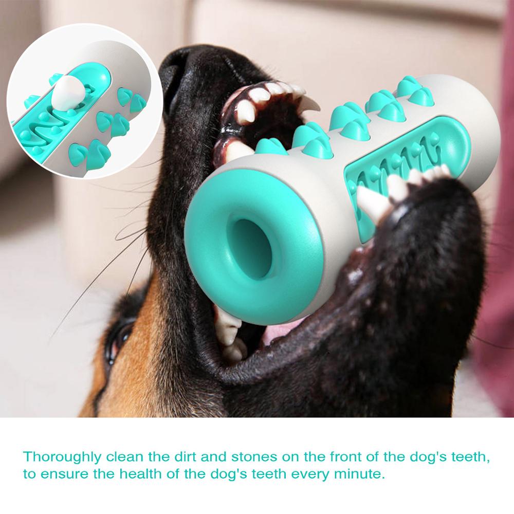 Green Dog Squeaky Toys For Aggressive Chewers, Tough Toothbrush Dog Chew Toy, Nearly Indestructible Rubber Toys For Pet Training, Teeth Cleaning, Playing And Chewing For Medium & Large Breeds - view 2