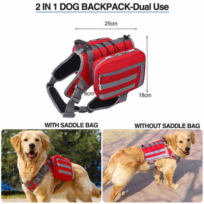 Black Dog Tactical Backpack Harness - Adjustable Outdoor Camouflage Saddle Bag for Dogs - view 3