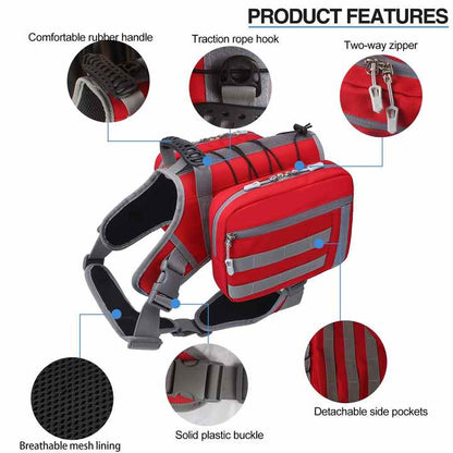 Black Dog Tactical Backpack Harness - Adjustable Outdoor Camouflage Saddle Bag for Dogs - view 4