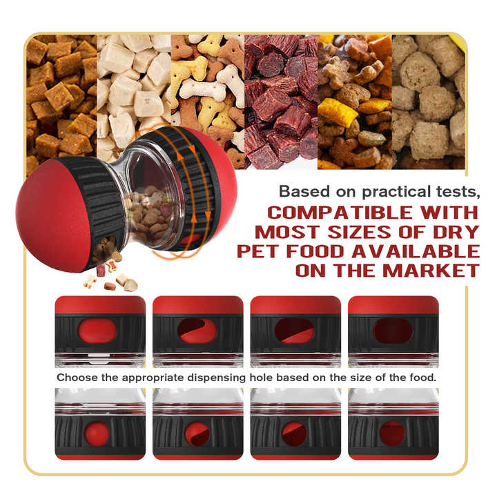 Red Interactive Dog Slow Feeder Toy - Food Dispenser Ball for Healthy Digestion - view 3