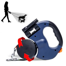 Blue Dual Retractable Dog Leash | 2-in-1 Automatic Pet Leash for Walking Two Dogs Simultaneously - view 2