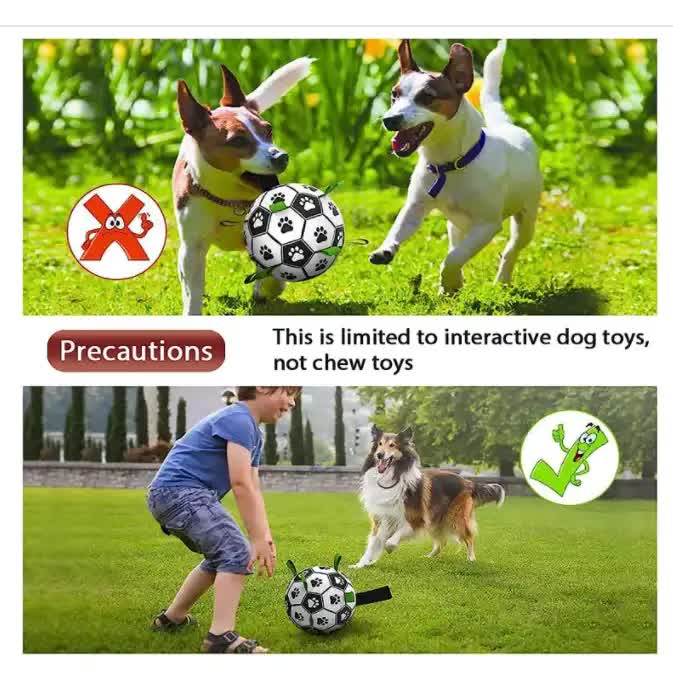 15x15cm Interactive Dog Toy Soccer Ball with Rope | Outdoor Fetch & Tug Play for Dogs | Training & Exercise Pet Toy - view 4