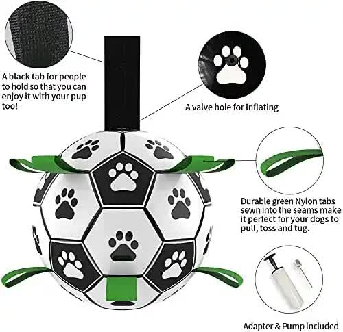 19x19cm Interactive Dog Toy Soccer Ball with Rope | Outdoor Fetch & Tug Play for Dogs | Training & Exercise Pet Toy - view 2