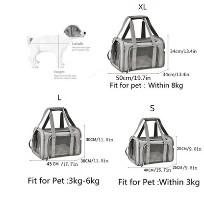 S Black Portable Foldable Pet Carrier Bag – Large Capacity Travel Carrier for 2 Small Pets, Comfortable and Stylish Cat Backpack, Foldable & Easy to Carry - view 6