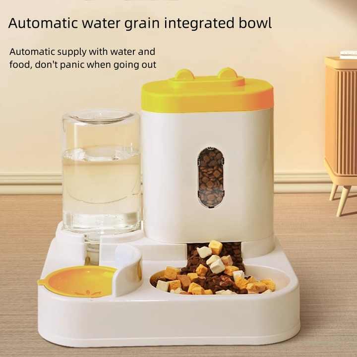 Pink Automatic Pet Feeder and Water Dispenser - Smart Dog Bowl & Cat Feeder, Universal Pet Feeding Station, Electric Pet Water Fountain - view 2