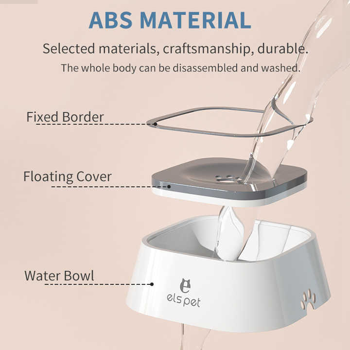 Blue Anti-Spill Floating Pet Water Bowl for Dogs and Cats - 1L Capacity, Splash-Proof and Anti-Wet Mouth Design - view 4