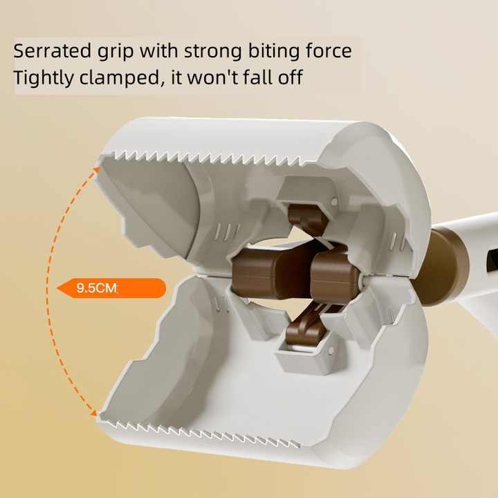 Beige Portable Dog Poop Scooper with Large 9.5cm Opening, Ergonomic Handle, Lightweight 320g Pet Waste Picker for Outdoor Walks - view 2