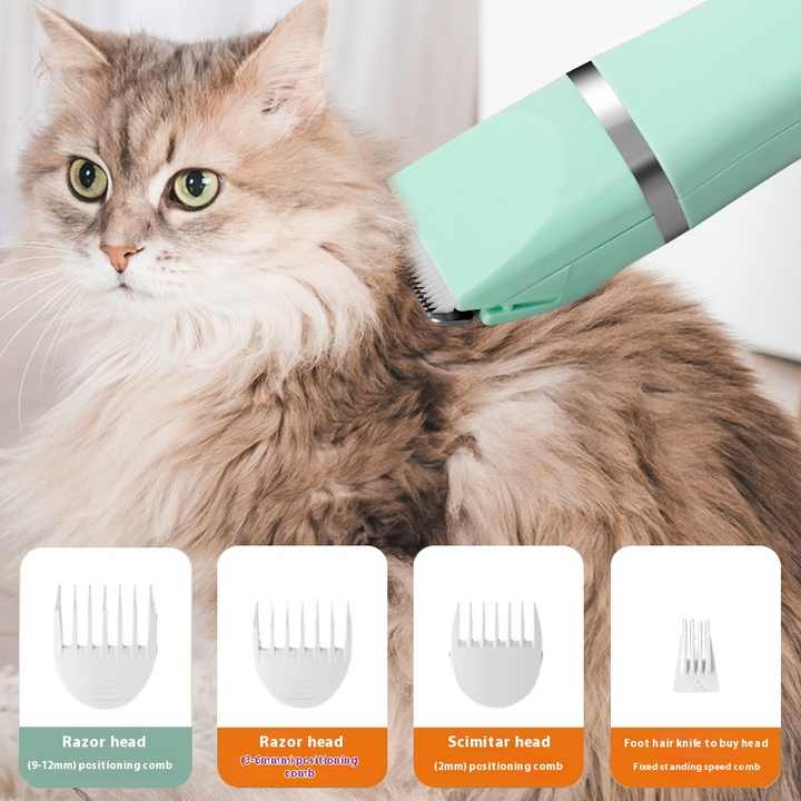 Light Green 4-in-1 Pet Grooming Electric Clippers - Professional Rechargeable Trimmer for Dogs & Cats, Paw, Fur, Nail, and Ear Care | Compact Design, - view 3