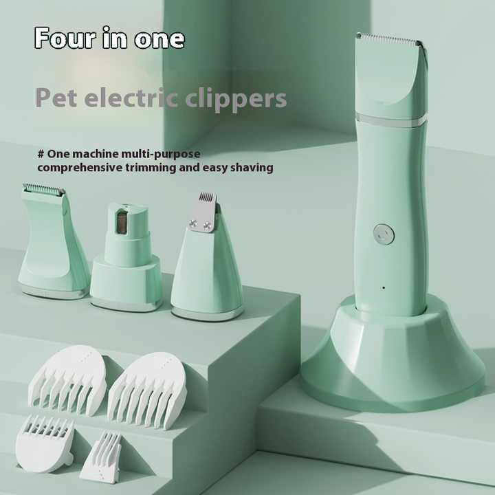 White 4-in-1 Pet Grooming Electric Clippers - Professional Rechargeable Trimmer for Dogs & Cats, Paw, Fur, Nail, and Ear Care | Compact Design, - view 2