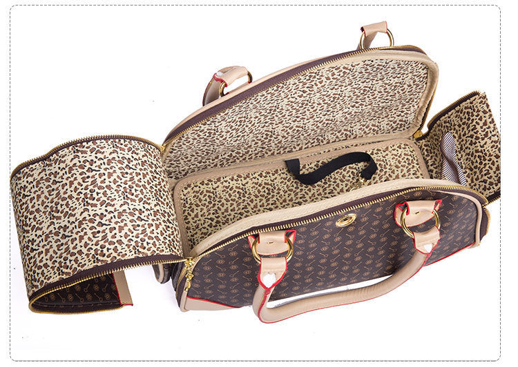 Portable Pet Travel Bag - Anti-Crush Dog Carrier for Outdoor Trips (L-42x29x18cm, Coffee Color) - view 2