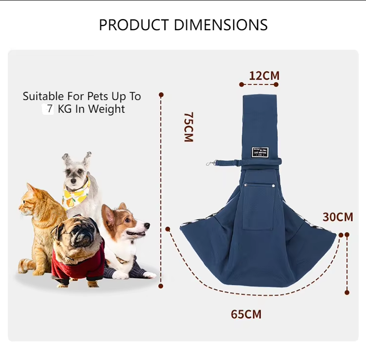 Brown Pet Sling Carrier Bag - Comfortable and Hands-Free Design - view 3
