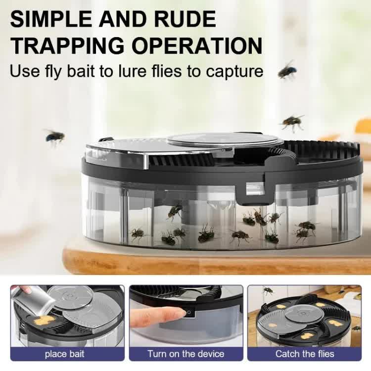 Black Electric Rotating Fly Trap - 360 Degree Efficient Insect Catcher for Indoor Use - view 3