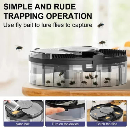 Black Electric Rotating Fly Trap - 360 Degree Efficient Insect Catcher for Indoor Use - view 3