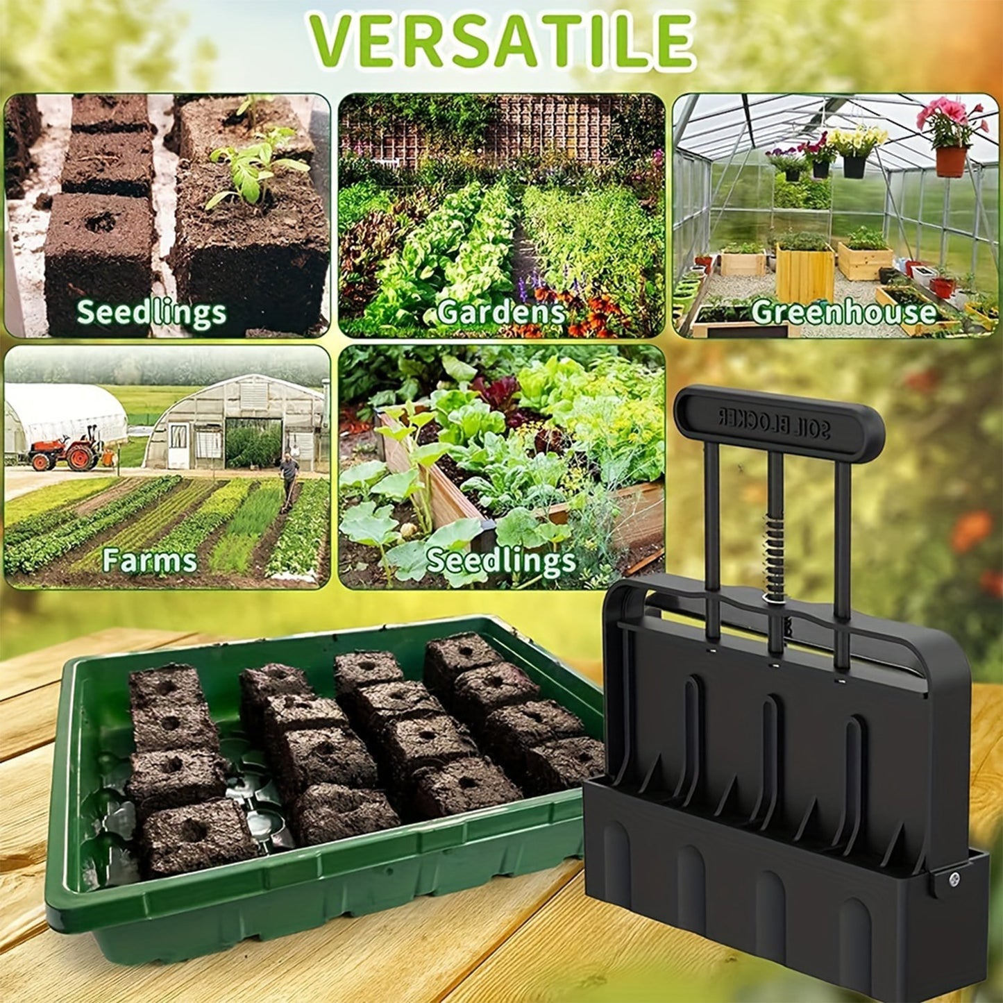 5x5 Soil Block Maker - Durable Handheld Gardening Tool for Seed Starting - view 5