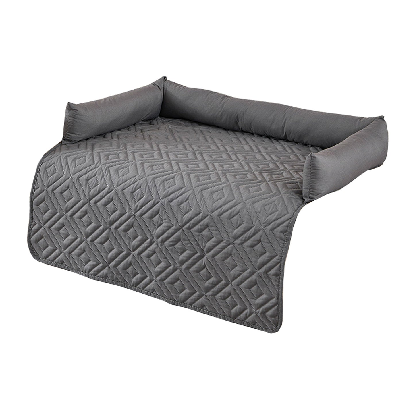75x75CM Grey Waterproof & Scratch-Resistant Pet Sofa Protector Mat with Pillow | Cat & Dog Bed, Washable, All-Season - view 2