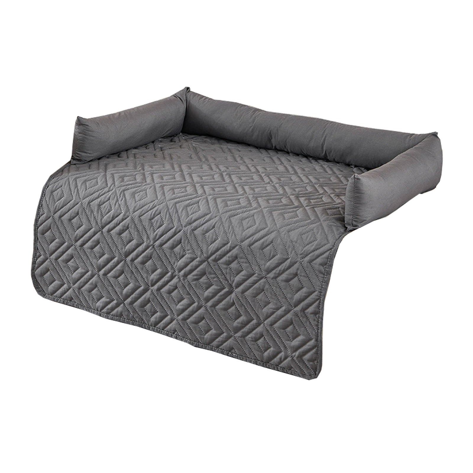 75x75CM Grey Waterproof & Scratch-Resistant Pet Sofa Protector Mat with Pillow | Cat & Dog Bed, Washable, All-Season - view 2