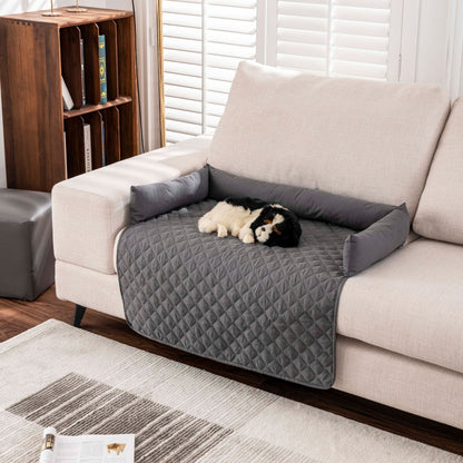 75x75CM Grey Waterproof & Scratch-Resistant Pet Sofa Protector Mat with Pillow | Cat & Dog Bed, Washable, All-Season - view 3