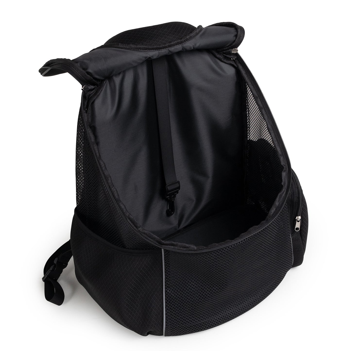 Black Breathable Mesh Pet Carrier Backpack - Head-Out Design for Small Dogs & Cats, Ventilated Travel Hiking Carrier Bag with Front Entry & Pockets - view 4