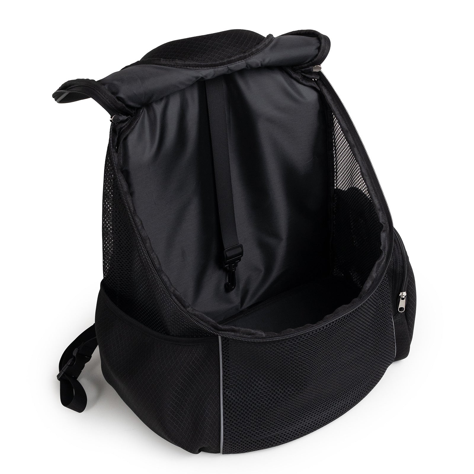 Black Breathable Mesh Pet Carrier Backpack - Head-Out Design for Small Dogs & Cats, Ventilated Travel Hiking Carrier Bag with Front Entry & Pockets - view 4