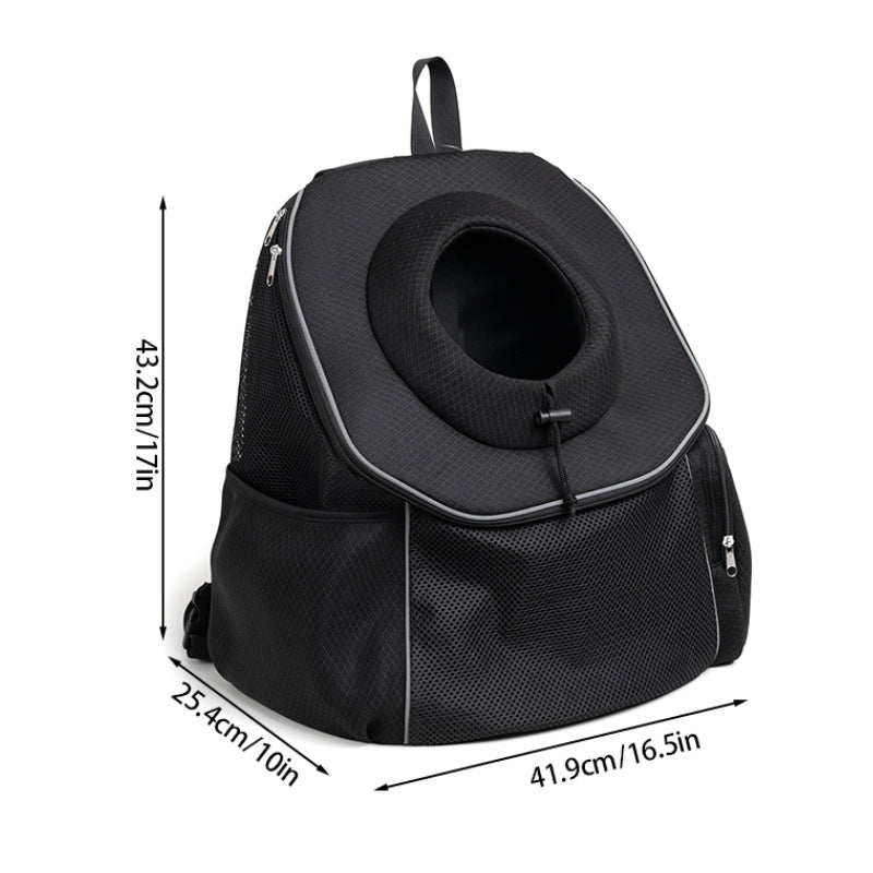 Purple Breathable Mesh Pet Carrier Backpack - Head-Out Design for Small Dogs & Cats, Ventilated Travel Hiking Carrier Bag with Front Entry & Pockets - view 5