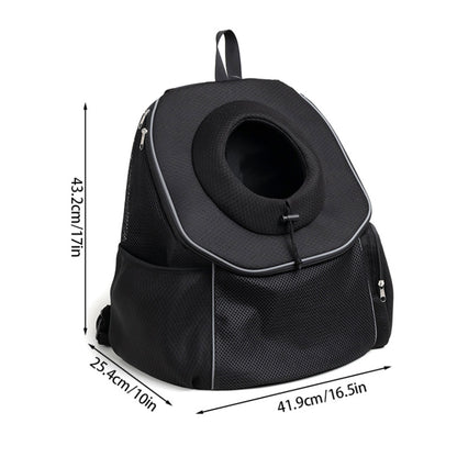 Purple Breathable Mesh Pet Carrier Backpack - Head-Out Design for Small Dogs & Cats, Ventilated Travel Hiking Carrier Bag with Front Entry & Pockets - view 5