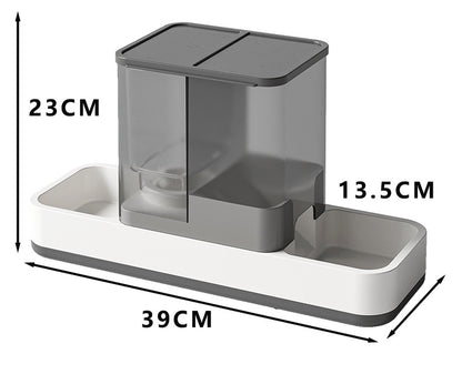 Grey 2-in-1 Automatic Pet Water and Food Dispenser - Gravity Feeder for Cats and Dogs - view 7