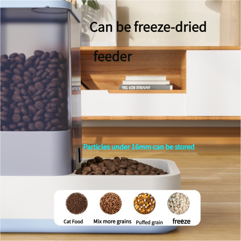 Blue 2-in-1 Automatic Pet Water and Food Dispenser - Gravity Feeder for Cats and Dogs - view 3