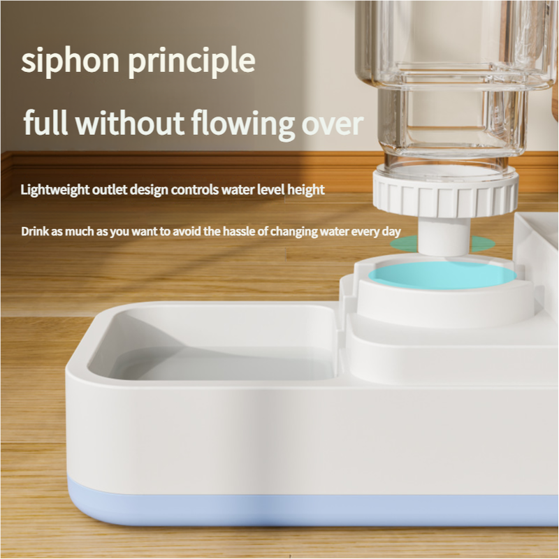 Pink 2-in-1 Automatic Pet Water and Food Dispenser - Gravity Feeder for Cats and Dogs - view 2