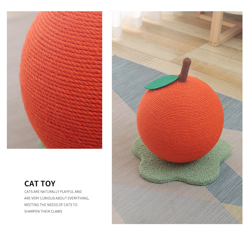 Adorable Orange-Shaped Cat Scratcher - Durable Sisal & Soft Base (Large size: 30x30x33cm) - view 2