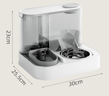 Automatic Pet Feeder and Water Bowl - 2-in-1 Yellow Stainless Steel Bowl Cat Feeding Station - view 7