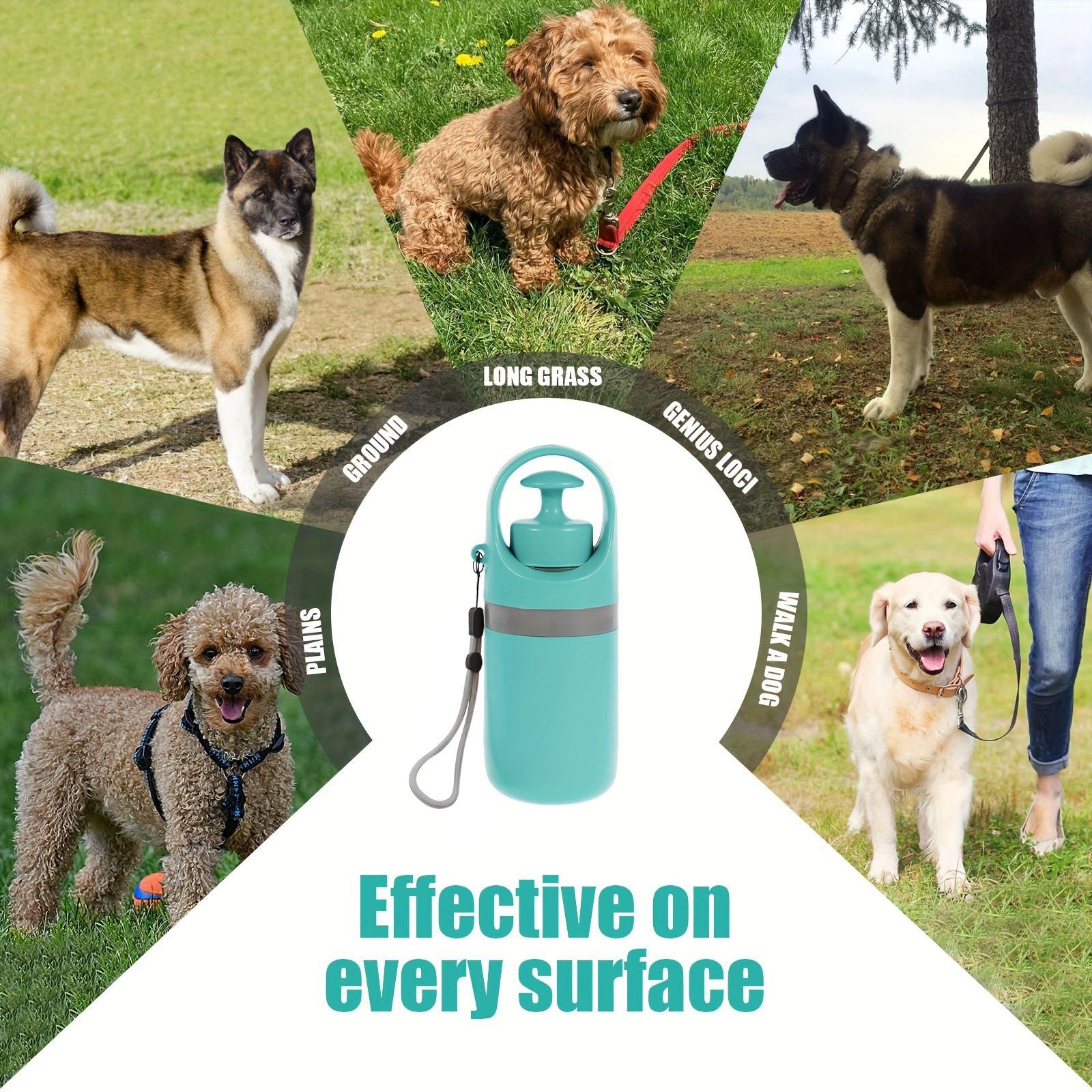 Blue Portable 6-Claw Pet Pooper Scooper - Hands-Free Dog Waste Picker with Integrated Bag Dispenser and Storage Cap - Lightweight Sanitary Waste Removal Tool for Outdoor Walking and Travel - view 3