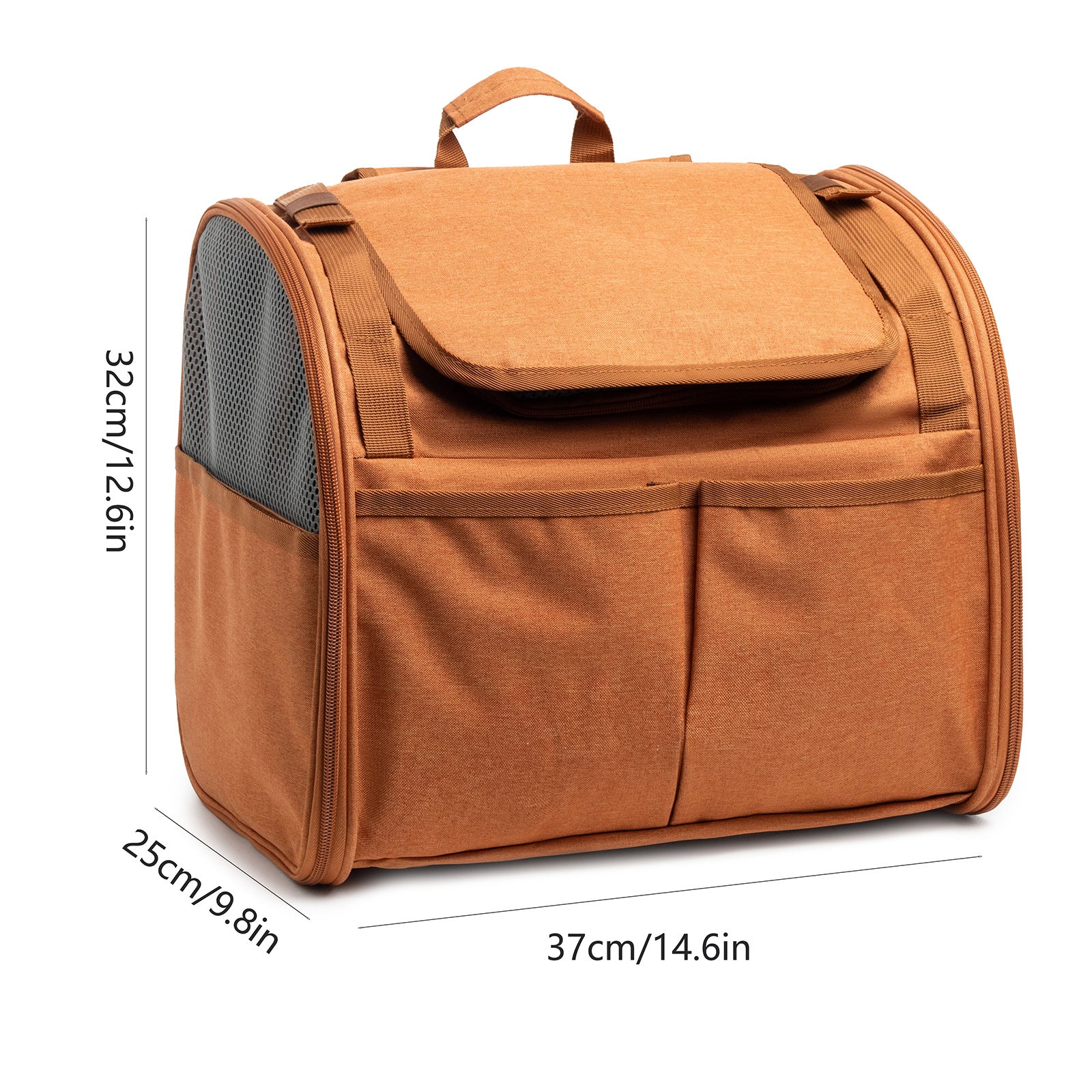 Brown Pet Carrier Backpack - Comfortable and Stylish for Cats and Small Dogs - view 2