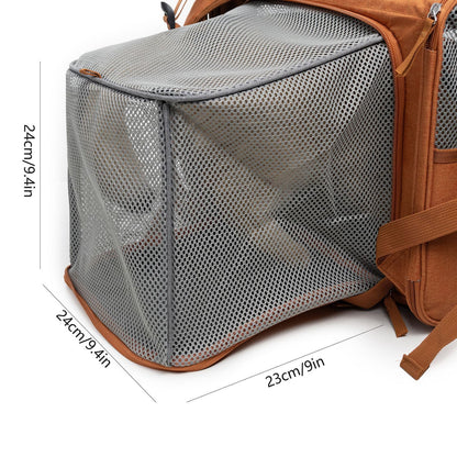 Brown Pet Carrier Backpack - Comfortable and Stylish for Cats and Small Dogs - view 4