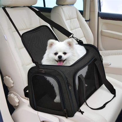 Black Portable Pet Travel Carrier Bag - Foldable, Durable, and Comfortable for Small Dogs & Cats 40cmx25cmx25CM - view 2