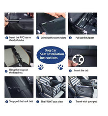 Light Gray Easy Install Dog Car Seat - Mesh Booster for Small Pets - view 2